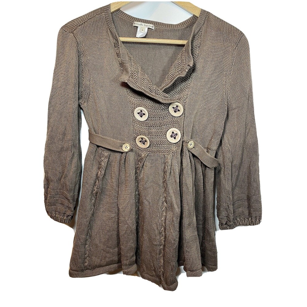 Nanette Lepore 100% Cotton Sweater Brown Medium